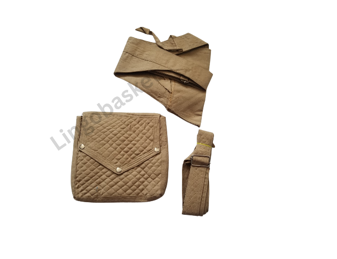 Beige Colour Beautiful finished gatras and khajana.
It has gatra for big kirpan and small kirpan.