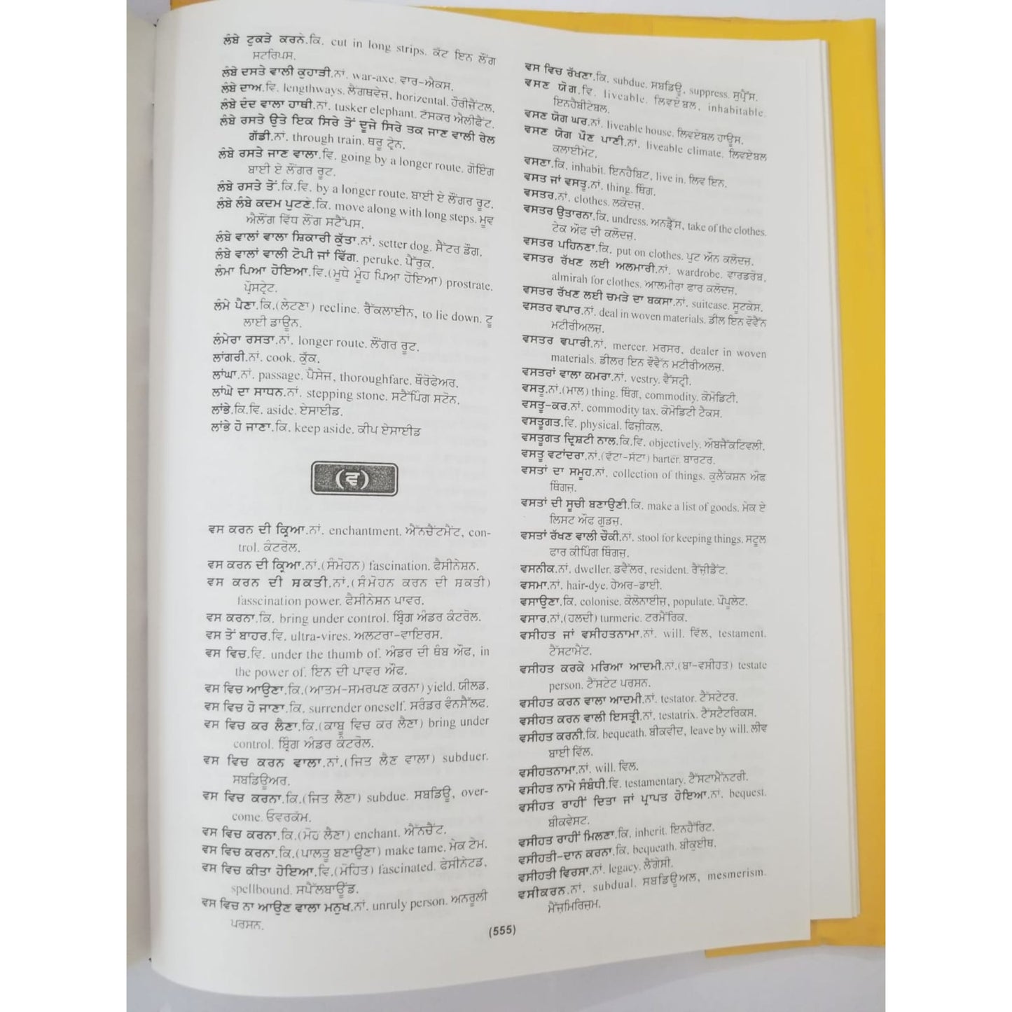 ਸ਼ਬਦ ਕੋਸ਼ - English to Punjabi / Gurmukhi