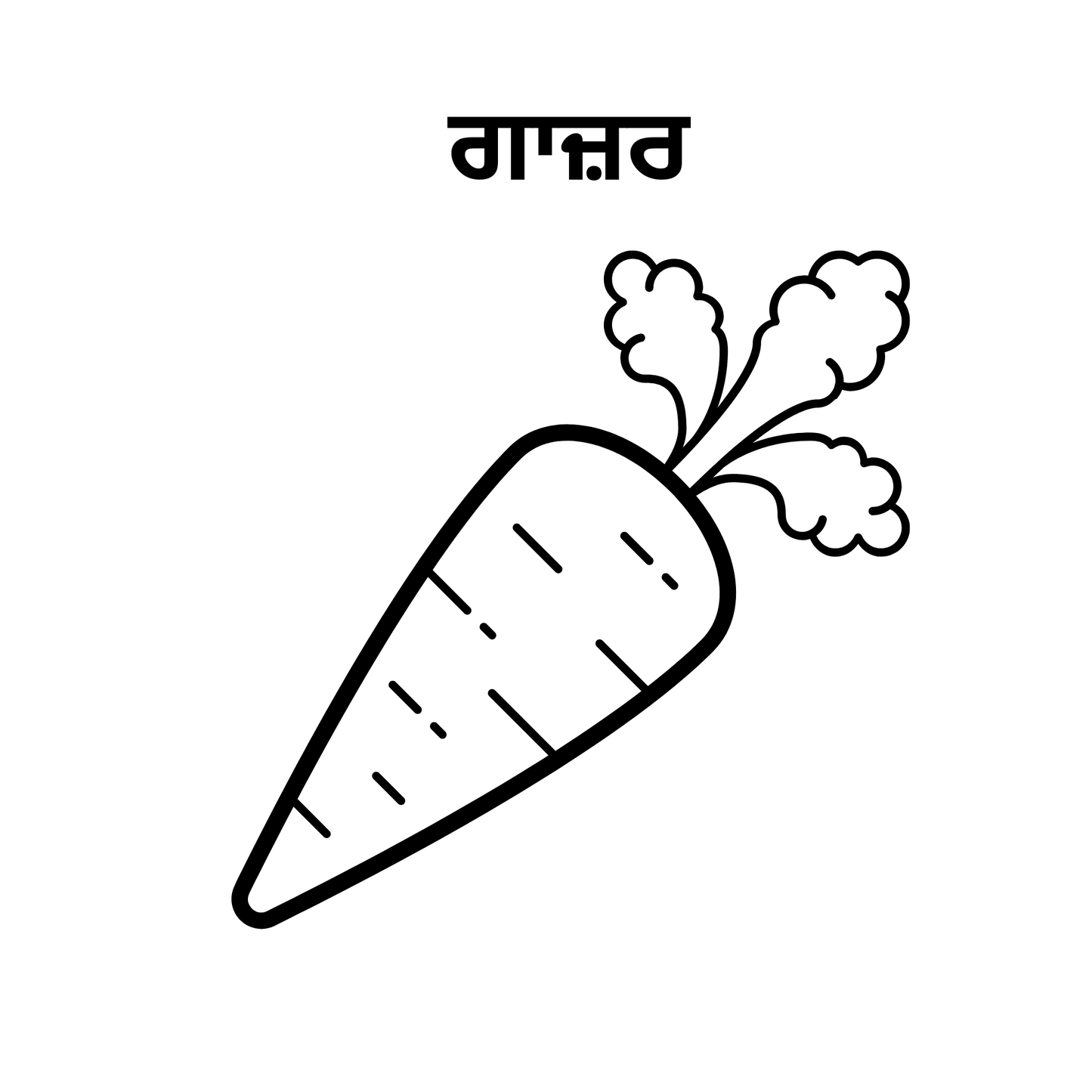 Learn Punjabi - 5 Vegetable Name Picture for Drawing and learn the spelling in punjabi.file formats are svg,png and pdf print.