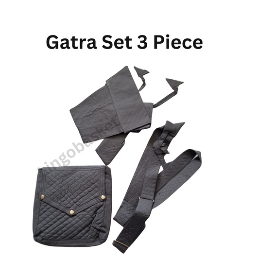 Grey Colour Beautiful finished gatras and khajana.
It has gatra for big kirpan and small kirpan.