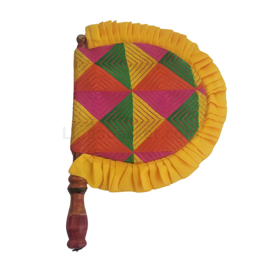 Pakhi / Handfan Yellow Frill