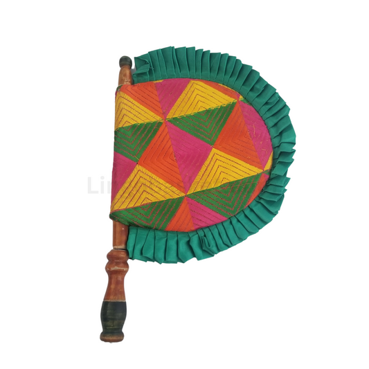 Pakhi / Handfan Green Frill