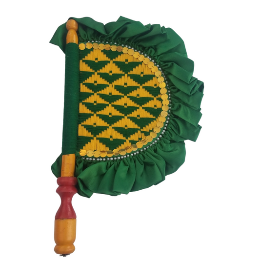 Pakhi / Handfan Green Frill