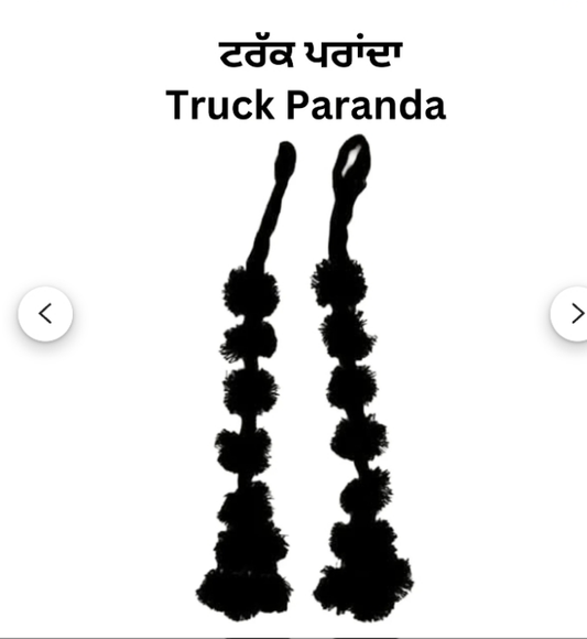 Truck Paranda Set Heavy Paranda Black Colour Paranda For Car Najar Battu Paranda For Home Parandi For Truck For Decoration Vehicle In Traditional Punjabi (Big Set of 2)