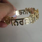 Nirbhau Nirvair 18kt Gold Plated SIkh Kada Bracelet For Women And Men.Sikh Wording Sikhism Wrist Band Sikh Kada.