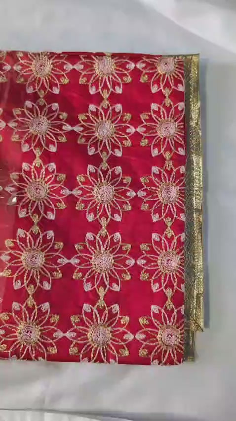 C Red Colour Guru Granth Sahib Rumala Double Set
