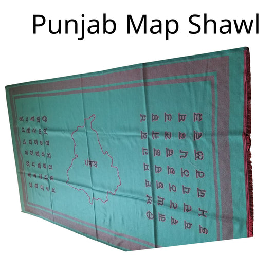 Shawl Punjab Map With Gurmukahi Aakhar On It