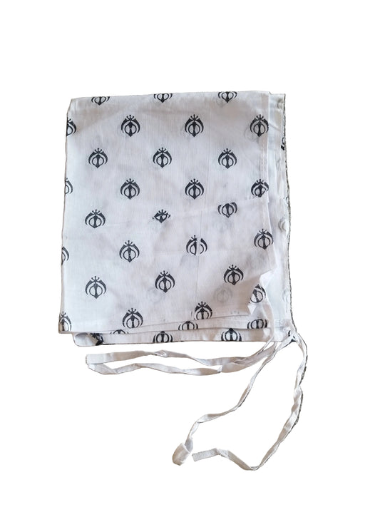 Khanda Print White Colour Medium Size